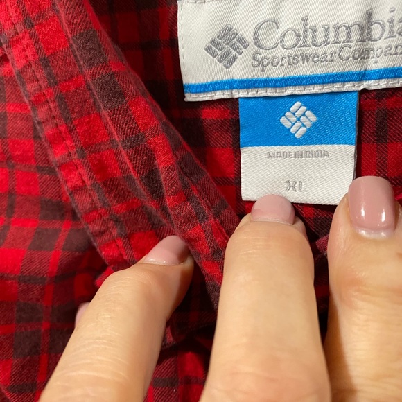 Columbia Red & Black Plaid Long Sleeve Shirt Size XL - Picture 4 of 4